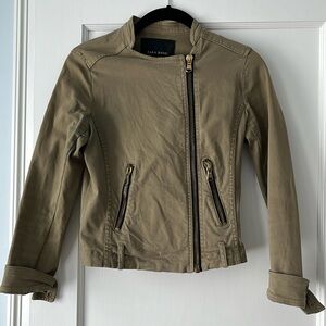 Zara Green Army Cropped Jacket